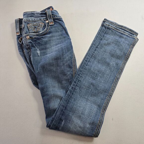 Rock Revival Jeans Women's 25 Blue Medium Wash Debbie Straight Leg - Picture 11 of 16